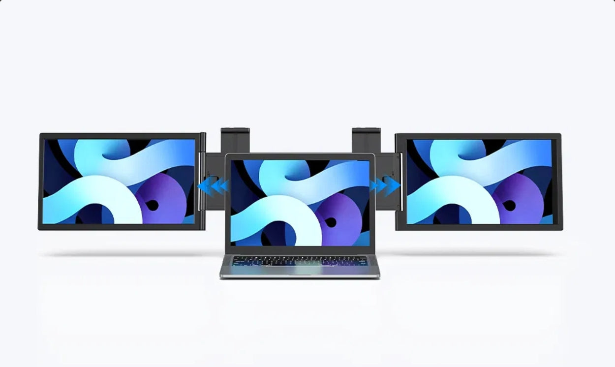 Tragbarer Laptop-Zweitbildschirm 14" – Triple Screen, Plug & Play für Mac & Windows